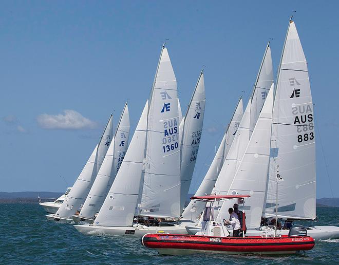 Only a little bit over – the ‘start’ of Race Five. - 2014 Etchells Queensland State Championship ©  John Curnow