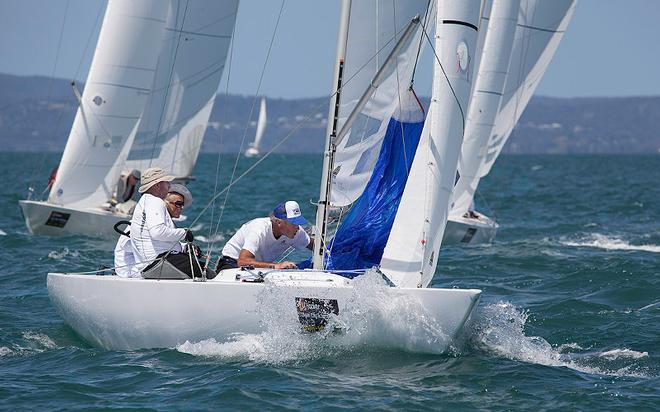 Jeanne-Claude Strong, Peter McNeill and Marcus Burke on Yandoo XX. - 2014 Etchells Queensland State Championship ©  John Curnow