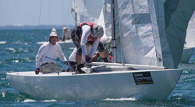 Roulette were very impressed with the whole regatta and are leaving the boat behind. - 2014 Etchells Queensland State Championship ©  John Curnow