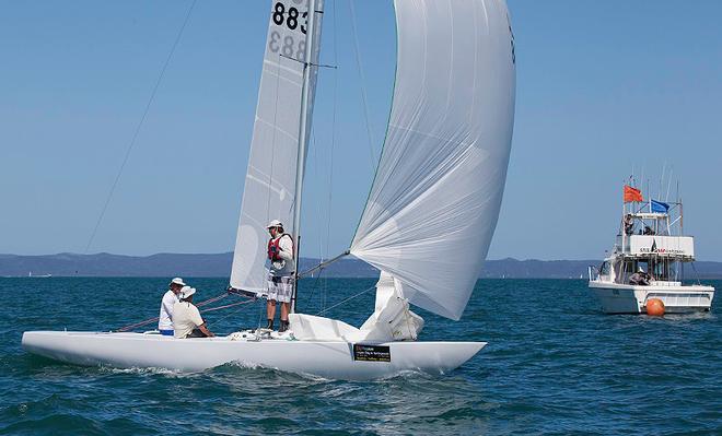 Tusk cross the line for a win. - 2014 Etchells Queensland State Championship ©  John Curnow