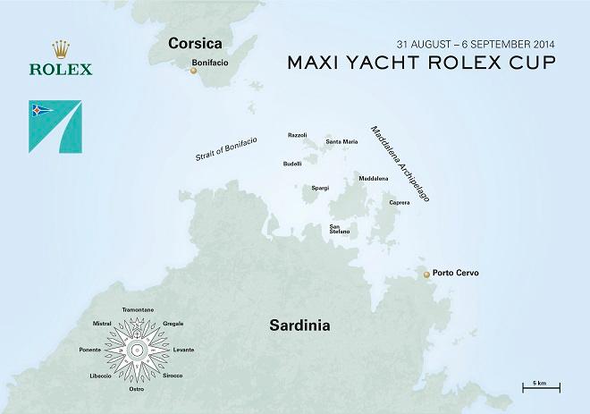 Maxi Yacht Rolex Cup event map - Maxi Yacht Rolex Cup 2014 © Rolex/KPMS