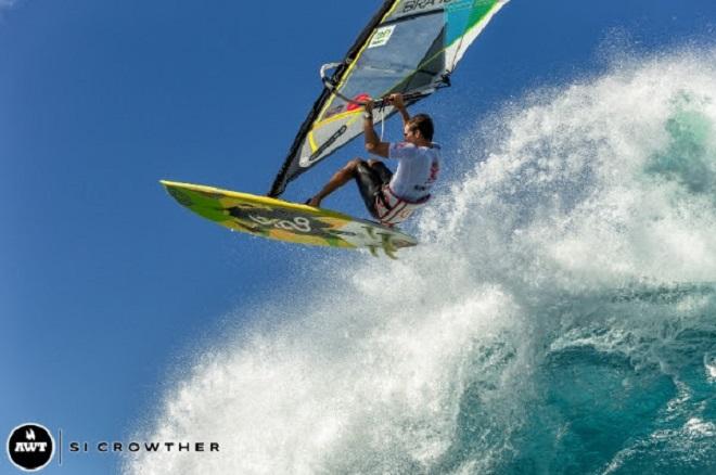 Third placed Marcilio Browne. PWA Severne Starboard Aloha Classic 2014. © Si Crowther / AWT http://americanwindsurfingtour.com/