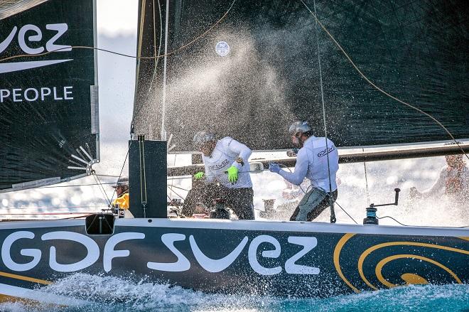 A wet ride at times on the GC32 - GC 32 The Great Cup Marseille One Design 2014 © Sander van der Borch/The Great Cup