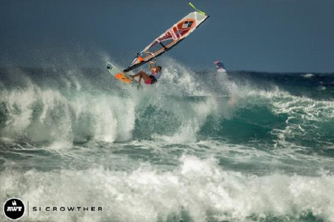 Fiona Wylde - American Windsurfing Tour - 2014 Severne Starboard Aloha Classic - PWA single elimination.  © Si Crowther / AWT http://americanwindsurfingtour.com/