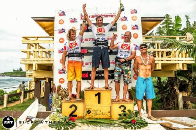 Masters podium. AWT Severne Starboard Aloha Classic 2014.   © Si Crowther / AWT http://americanwindsurfingtour.com/
