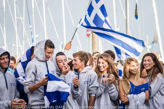 Volvo Gdynia Sailing Days 2014 - Greek 420 and 470 Teams at the Opening Ceremony ©  Wilku – www.saillens.pl