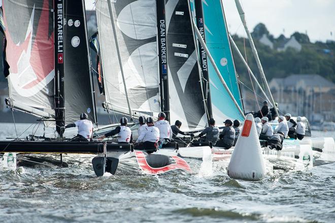 Day one of the Cardiff Extreme Sailing Series Regatta. 22/8/2014 © Chris Cameron/ETNZ http://www.chriscameron.co.nz