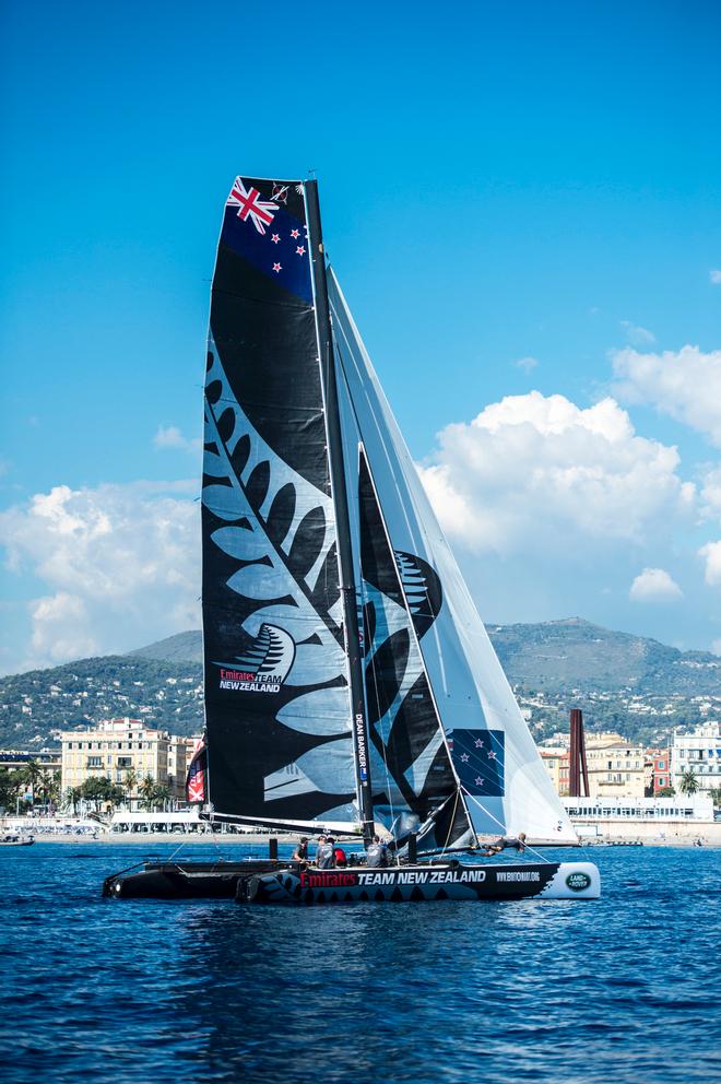 Emirates Team New Zealand, Day one of the Extreme Sailing Series at Nice. 2/10/2014 © Chris Cameron/ETNZ http://www.chriscameron.co.nz