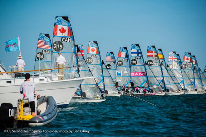 49erFX class racing at the ISAF Sailing World Cup Miami © Jen Edney