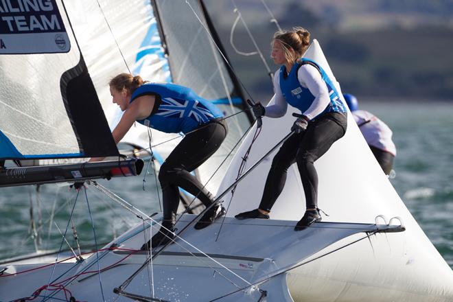 Kate Macgregor and Katrina Best, 49erFX - 2014 ISAF Sailing World Championships, Santander © Ocean Images/British Sailing Team