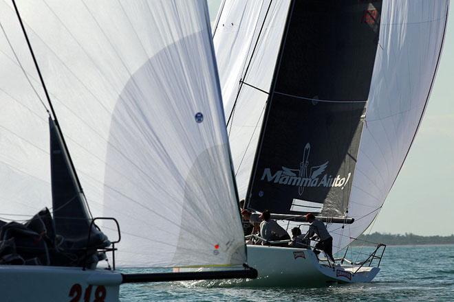 2014 Melges 32 Gold Cup - Fleet racing in the light and shifty, Friday Miami breeze. © JOY / IM32CA http://melges32.com/