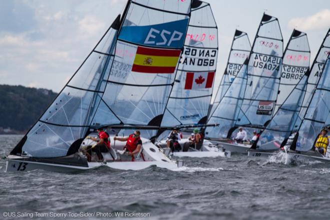 SKUD-18 Racing at the 2014 IFDS Worlds. © Will Ricketson / US Sailing Team http://home.ussailing.org/