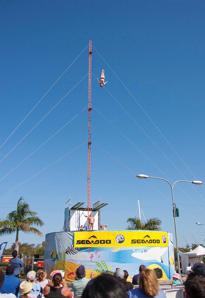 Do Not try this at home! The 25m high dive at the Gold Coast International Marine Expo © Emma Milne