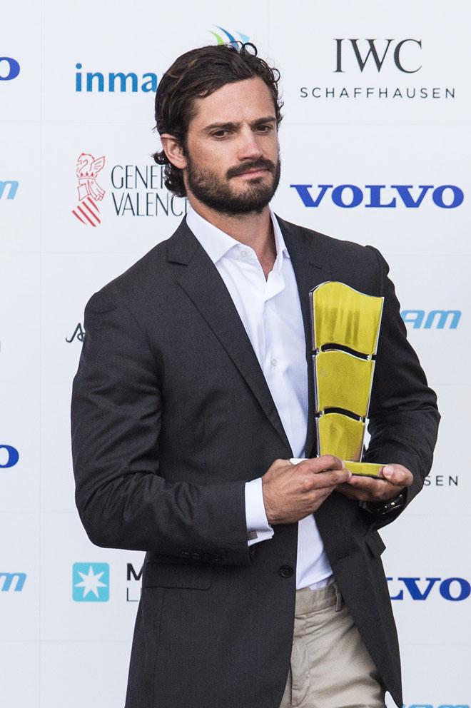 2014-15 Volvo Ocean Race - Prince Carl Philip of Sweden on the giving of the prizes after the Alicante In-Port Race. ©  David Ramos / Volvo Ocean Race