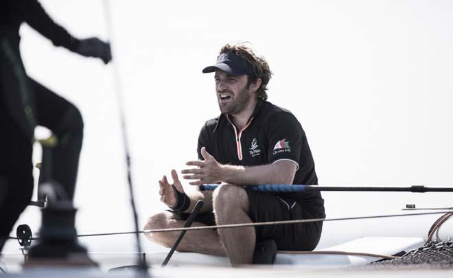 2014 Extreme Sailing Series - Leigh McMillan onboard The Wave, Muscat © Lloyd Images/Extreme Sailing Series