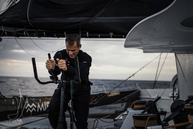 Offshore training with Yann Guichard for the Route du Rhum 2014. © Chris Schmid/Spindrift Racing