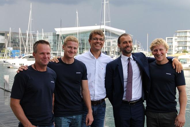 From the left: Chris Nicholson, Nicolai Sehested, VOR CEO Knut Frostad, Vestas CMO Morten Albæk and Peter Wibroe. - Volvo Ocean Race 2014-15 © Soren Overup, Sail-World Europe