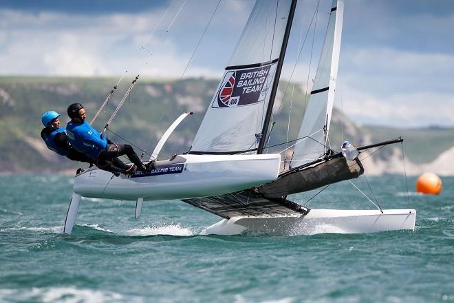 Lucy Macgregor-Andrew Walsh - GBR aiming for first ever Nacra 17 Games berth at ISAF Santander Worlds 2014. ©  Paul Wyeth / RYA http://www.rya.org.uk