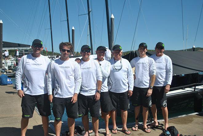 Marcus Blackmore (3rd from the left) and the Hooligan Crew: third in the MC38 Australian Championship  © Di Pearson