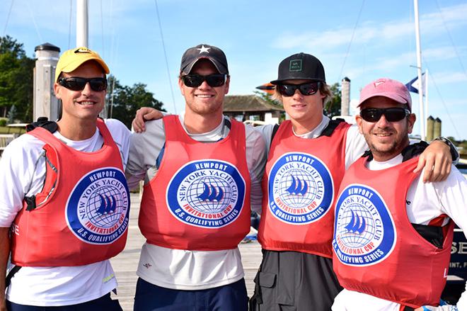 The Little Traverse Yacht Club team, with skipper Scott Sellers at left, was all smiles before the start of racing. © Julianna Kurucz/New York Yacht Club