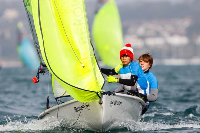 Fin Armstrong and Dan Armstrong,Feva,GBR 4890 - 2014 RYA Zone and Home Countries Championships at WPNSA ©  Paul Wyeth / RYA http://www.rya.org.uk