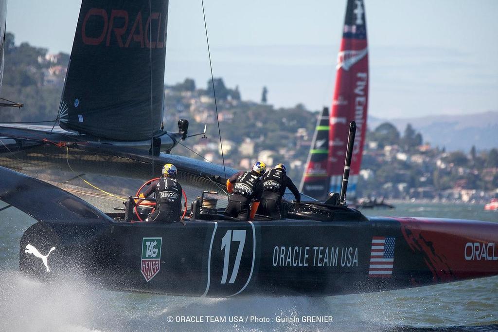Oracle Team USA 12 months  ago winning the America's Cup photo copyright Oracle Team USA http://www.oracleteamusa.com taken at  and featuring the  class