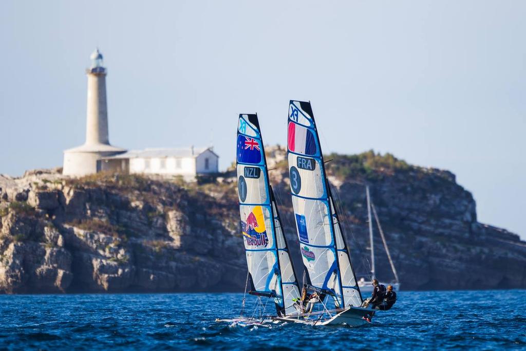 49erFX - NZL Sailing Team - Day 9, ISAF Sailing World - Santander photo copyright Yachting NZ/Sailing Energy http://www.sailingenergy.com/ taken at  and featuring the  class