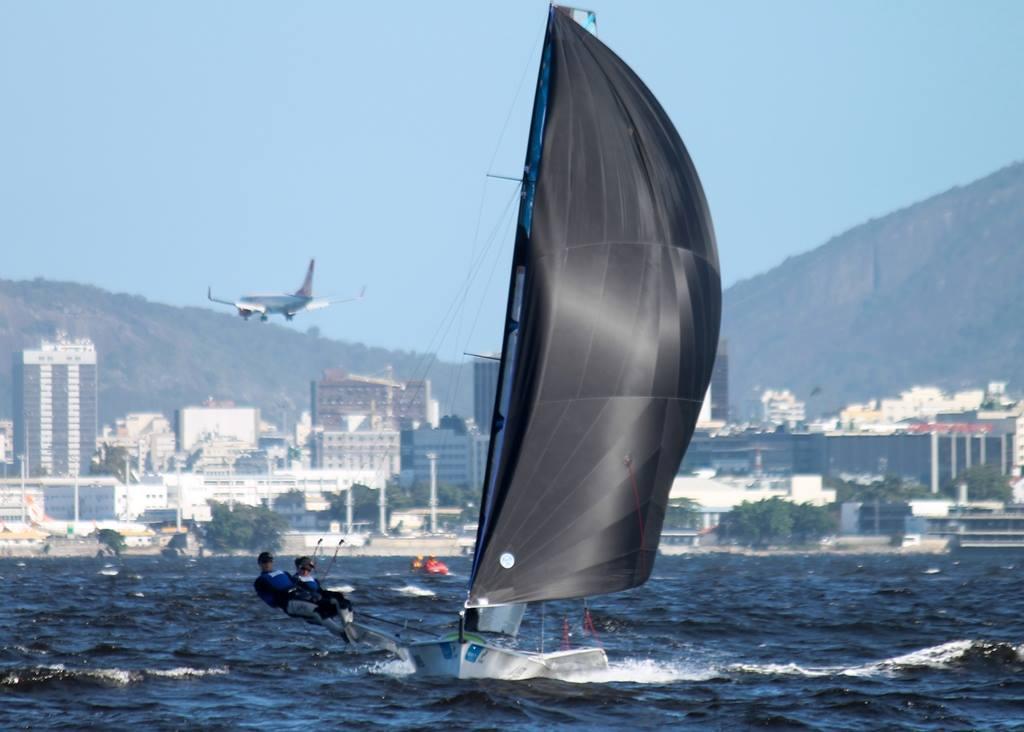 NZL 49er - Day 5 - Aqueece Rio – International Sailing Regatta 2014 photo copyright Yachting NZ taken at  and featuring the  class