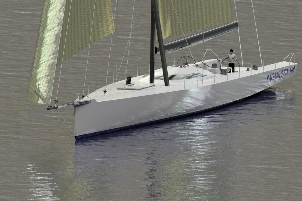 Graphic rendition of the new Ragamuffin 100 by Duvall/Fischer/Witt photo copyright Team Ragamuffin https://www.facebook.com/RagamuffinYachting taken at  and featuring the  class