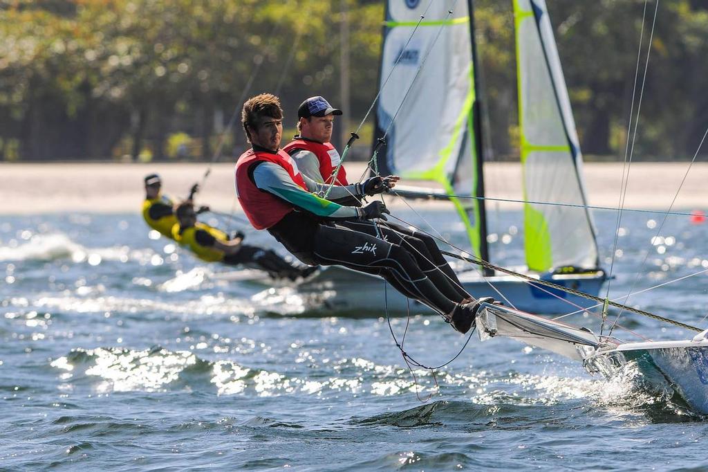 Outteridge and Jensen (AUS) - Day 7 - Aqueece Rio – International Sailing Regatta 2014 photo copyright ISAF  taken at  and featuring the  class