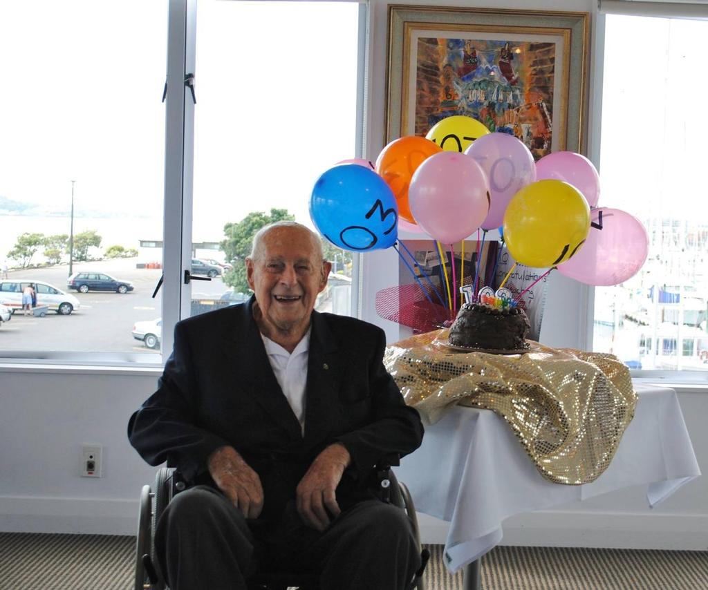 Con Thode pictured at RNZYS on the occasion of his 103rd Birthday party photo copyright SW taken at  and featuring the  class