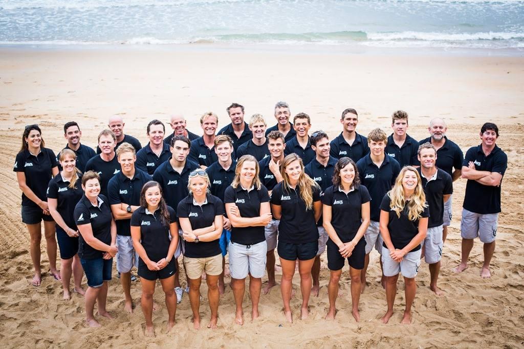 The NZL Sailing Team on the beach at Santander, Spain in September 2014 - the 2016 Olympic Qualifier © Yachting NZ