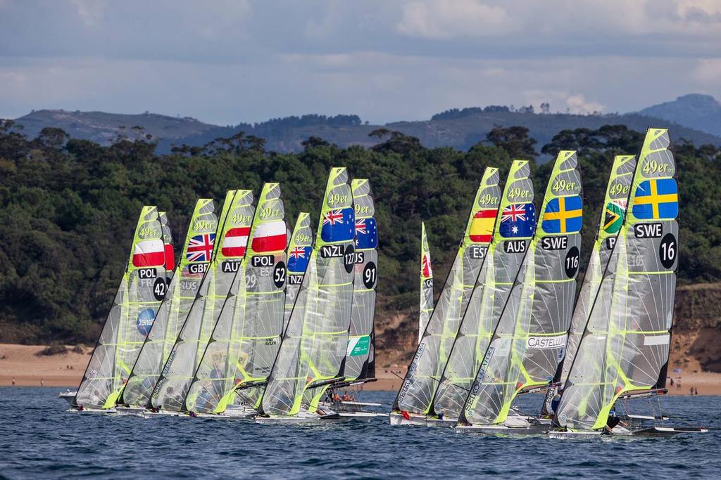 49er start - NZL Sailing Team - Day 4, ISAF Sailing World - Santander photo copyright Yachting NZ/Sailing Energy http://www.sailingenergy.com/ taken at  and featuring the  class