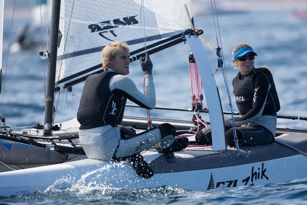 NZ Nacra 17 - NZL Sailing Team - Day 4, ISAF Sailing World - Santander photo copyright Yachting NZ/Sailing Energy http://www.sailingenergy.com/ taken at  and featuring the  class