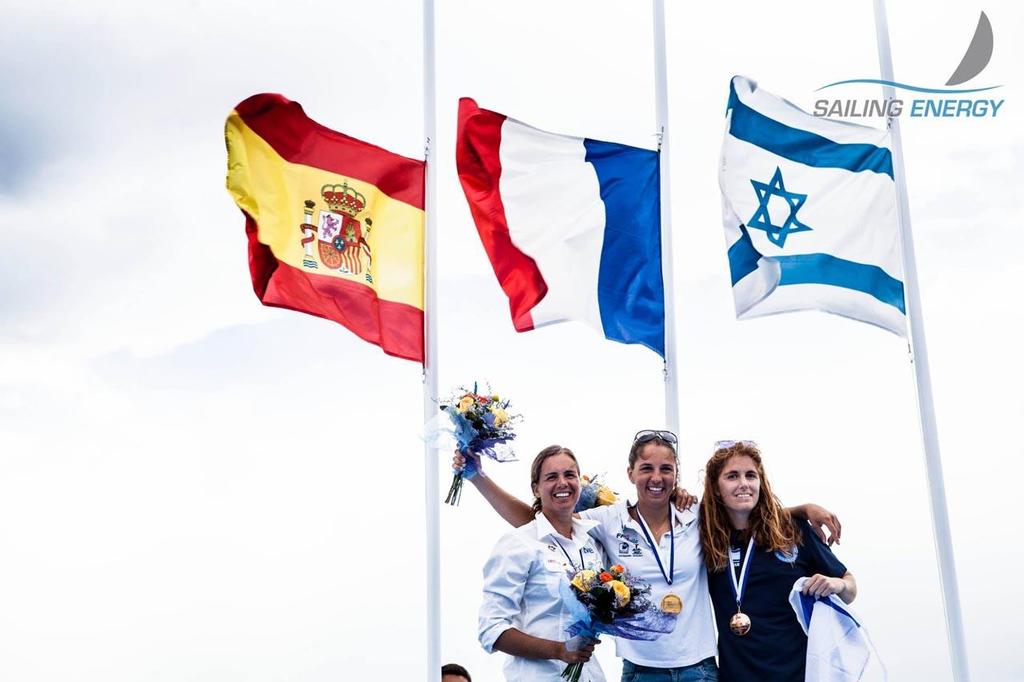 2014 ISAF Sailing World Championships, Santander - RS:X Women's podium © Barbara Sanchez/Sailing Energy http://www.sailingenergy.com/