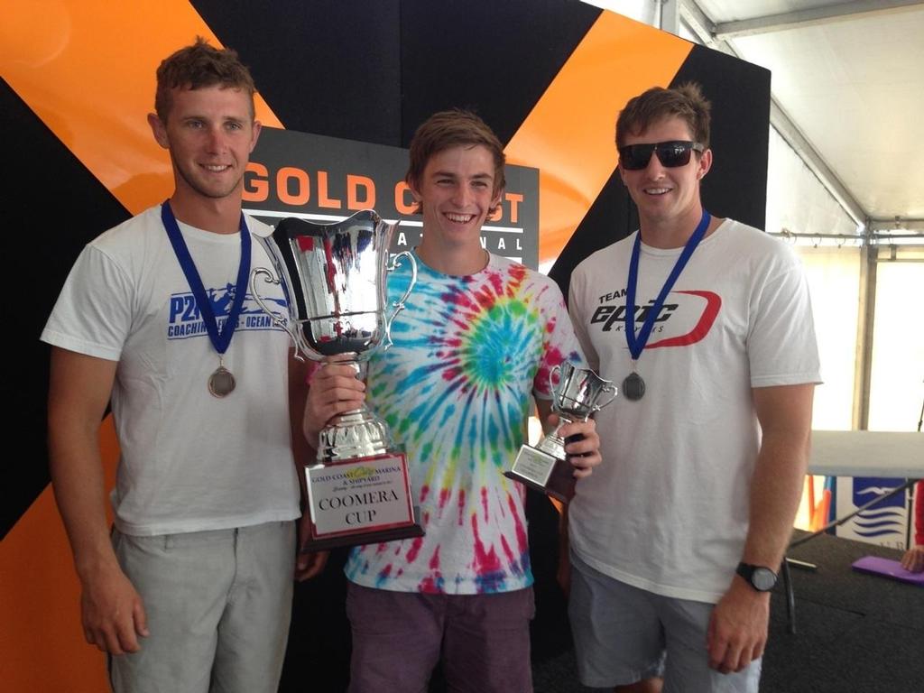 2013 Coomera Cup winner Tim Stenlake with his trophy and placegetters. Stenlake back to defend Coomera Cup paddling title at 2014 Gold Coast International Marine Expo. photo copyright Gold Coast International Marine Expo taken at  and featuring the  class