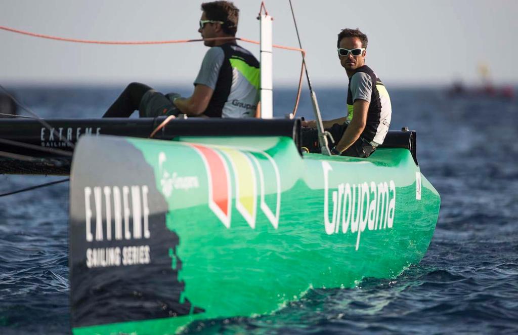 The French local team, Groupama sailing team excelled on their home waters for Act opener in Nice, France. © Lloyd Images/Extreme Sailing Series