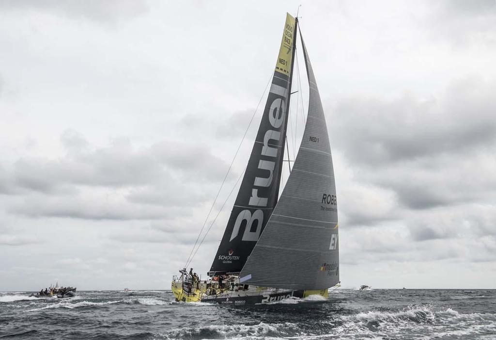 Team Brunel during the start of Leg 1 of the Volvo Ocean Race photo copyright  David Ramos / Volvo Ocean Race taken at  and featuring the  class
