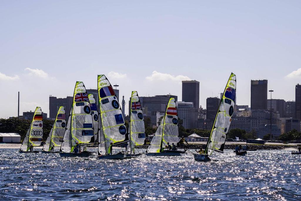 49er start - Day 7 - Aqueece Rio – International Sailing Regatta 2014 photo copyright ISAF  taken at  and featuring the  class