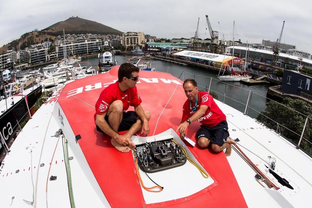 Mast base, Mapfre - Cape Town, South Africa, 2014-15 Volvo Ocean Race photo copyright  María Muiña / MAPFRE taken at  and featuring the  class