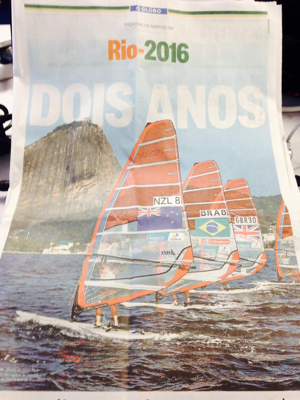 Natalia Kosinska (NZL) makes the front page of Globo. photo copyright Yachting NZ taken at  and featuring the  class