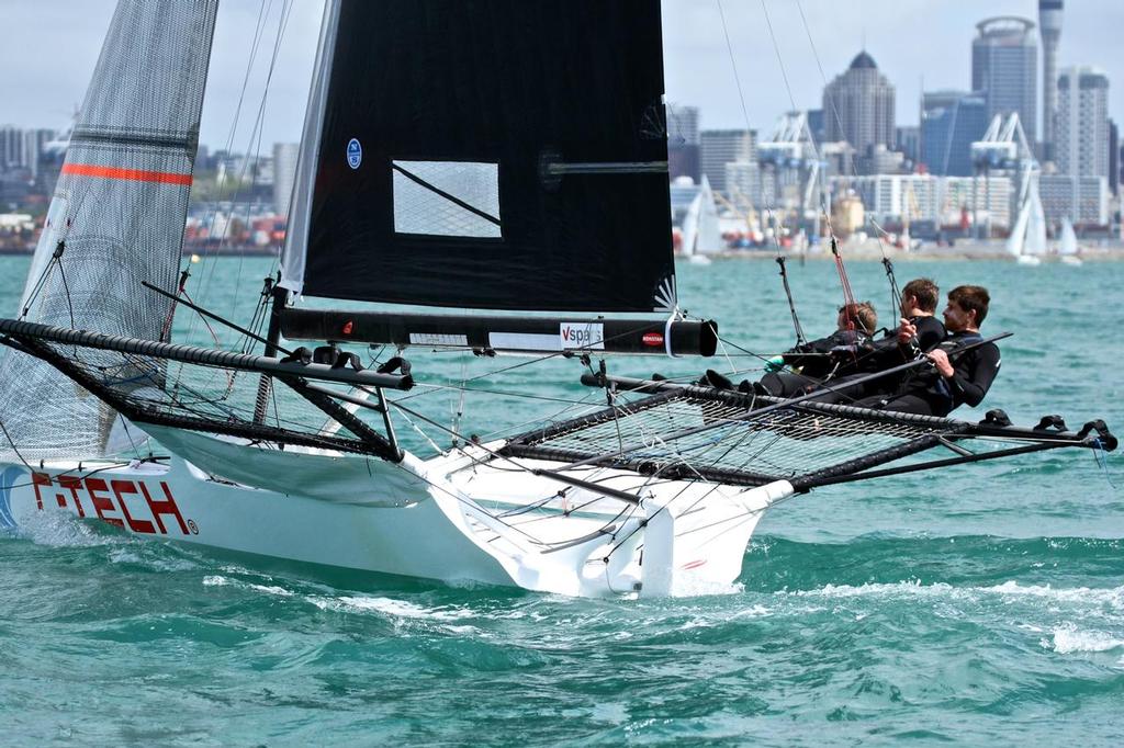 18ft skiff C-Tech in action on the Waitemata Harbour (NZ) ahead of the season opening. photo copyright Richard Gladwell www.photosport.co.nz taken at  and featuring the  class
