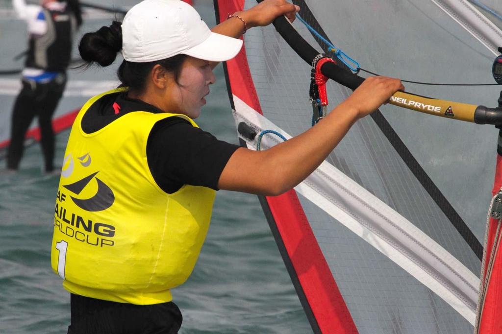 2014 ISAF Sailing World Cup Qingdao - Jiali Sun, RS:X Women photo copyright ISAF  taken at  and featuring the  class