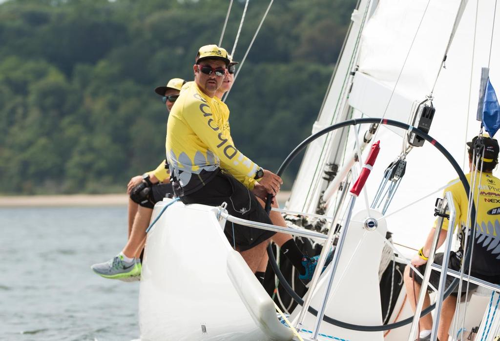 Steele observes other boats tactics on the course - 2014 Oakcliff International © Molly Riley