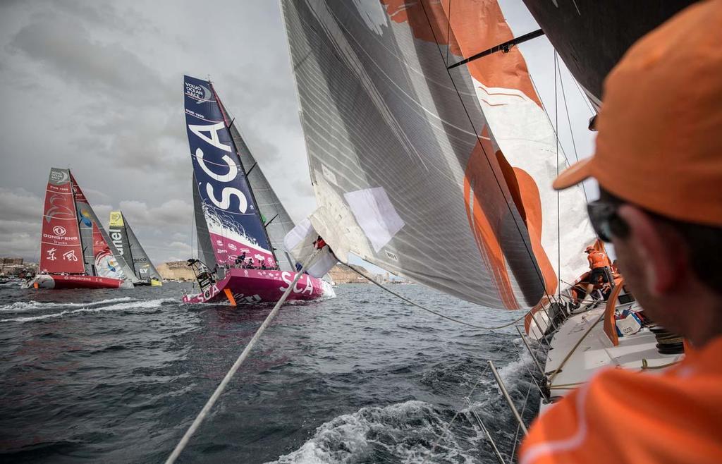 Onboard Team Alvimedica in Alicante for the start of Leg 1 of  the Volvo Ocean Race. photo copyright  Amory Ross / Team Alvimedica taken at  and featuring the  class