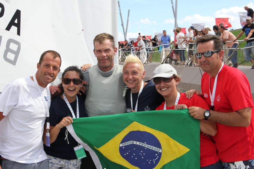 Brazil after Medal Race - 2014 ISAF Sailing World Championships Santander photo copyright Sail-World.com http://www.sail-world.com taken at  and featuring the  class