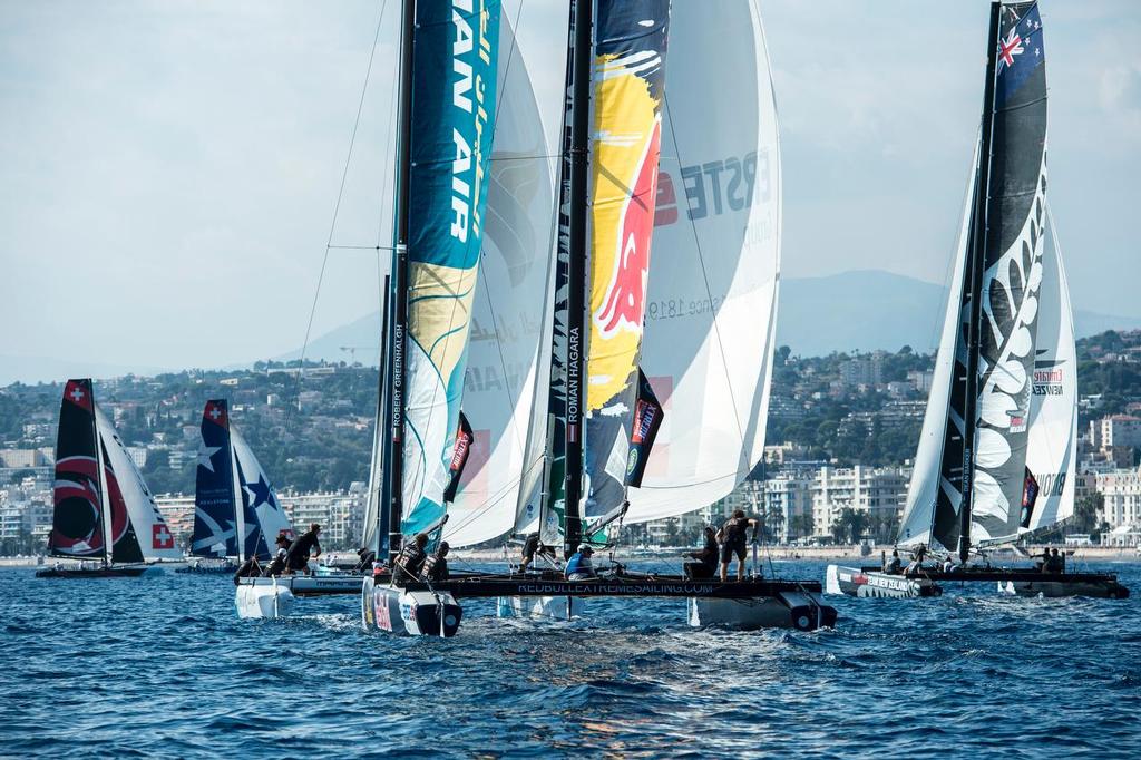 Day two of the Extreme Sailing Series at Nice. 3/10/2014 © Chris Cameron/ETNZ http://www.chriscameron.co.nz
