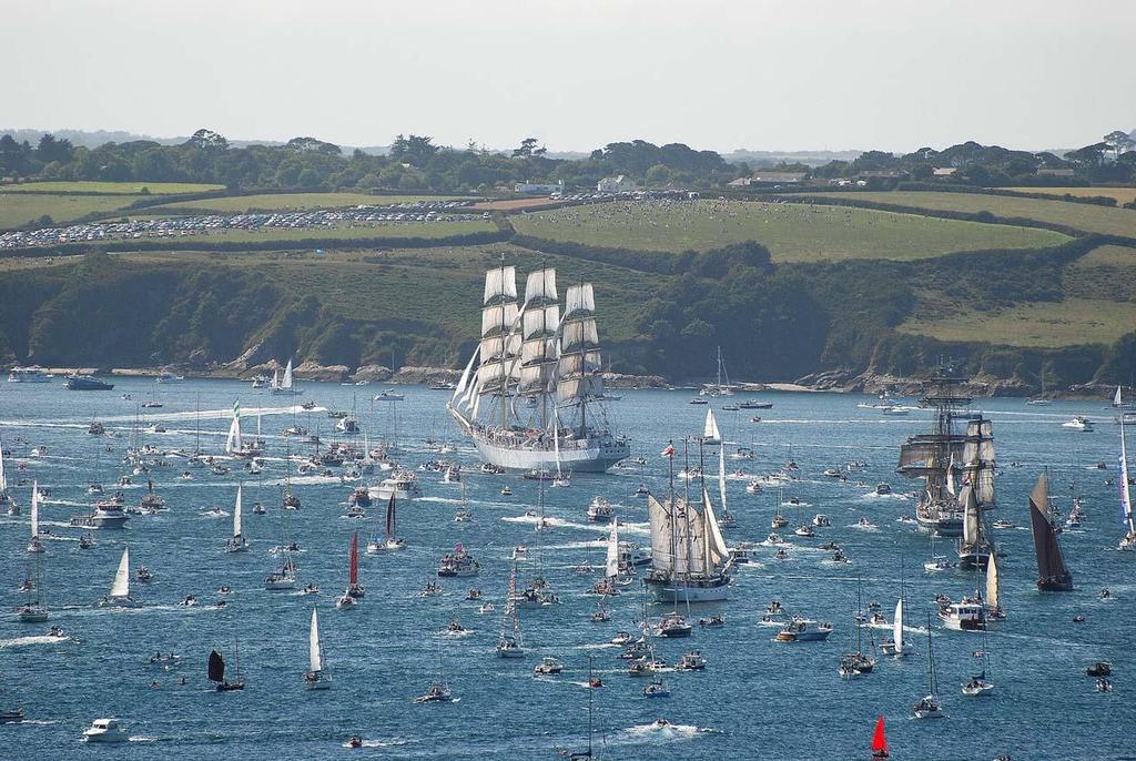 Dar Mlodziezy leads the Parade of Sail (small) - Falmouth-Greenwich 2014 Tall Ships Regatta photo copyright Clive Reffell http://www.photoboxgallery.com/ahoythere taken at  and featuring the  class