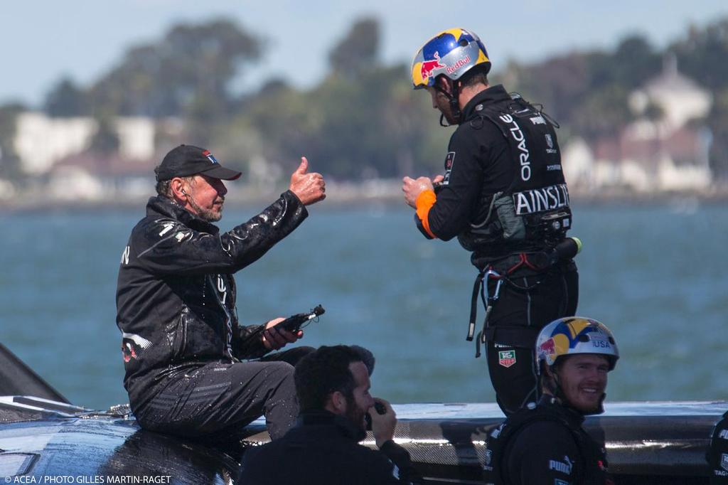 Ellison and Ainslie - San Francisco (USA,CA) - 34th Americas Cup - Final Match - Racing Day 15<br />
 © ACEA /Gilles Martin-Raget