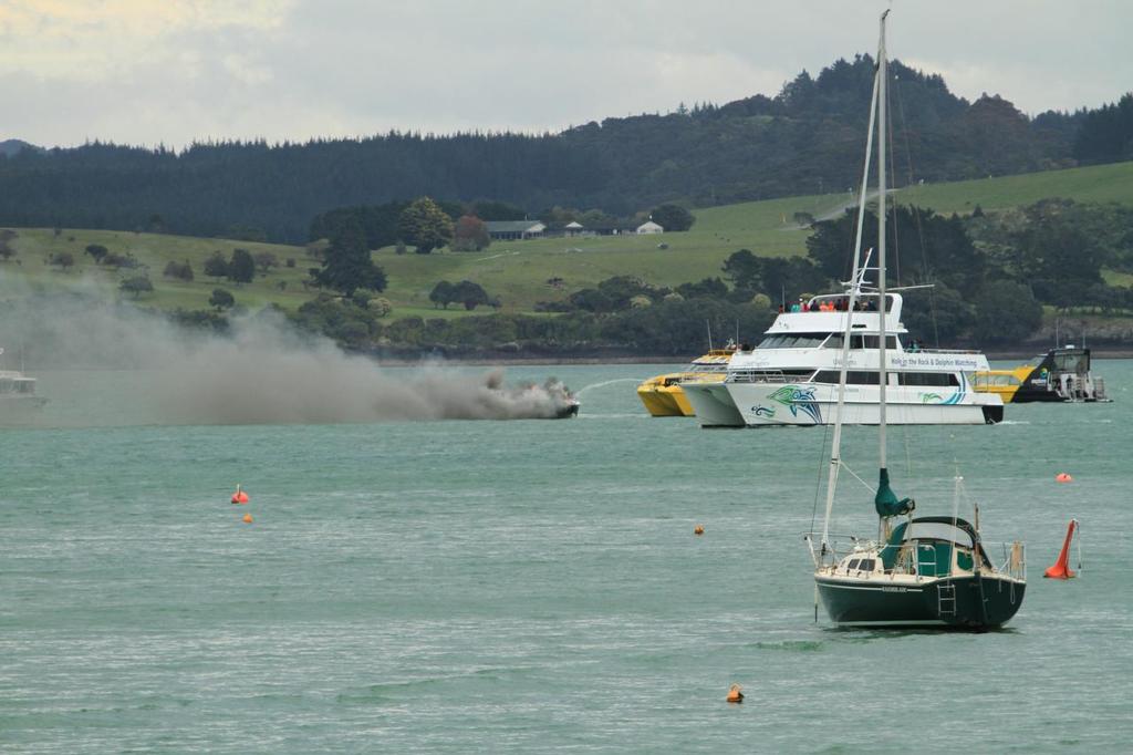 IMG 0201 - Small boat fire off Waitangi, Bay of Islands photo copyright Steve Western www.kingfishercharters.co.nz taken at  and featuring the  class